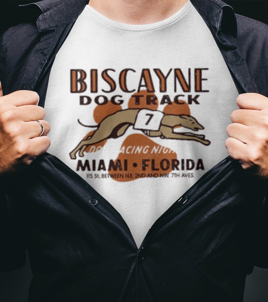 Biscayne Dog Track Miami Florida Greyhound Racing Between NE 2nd And Ave 79th T-Shirt