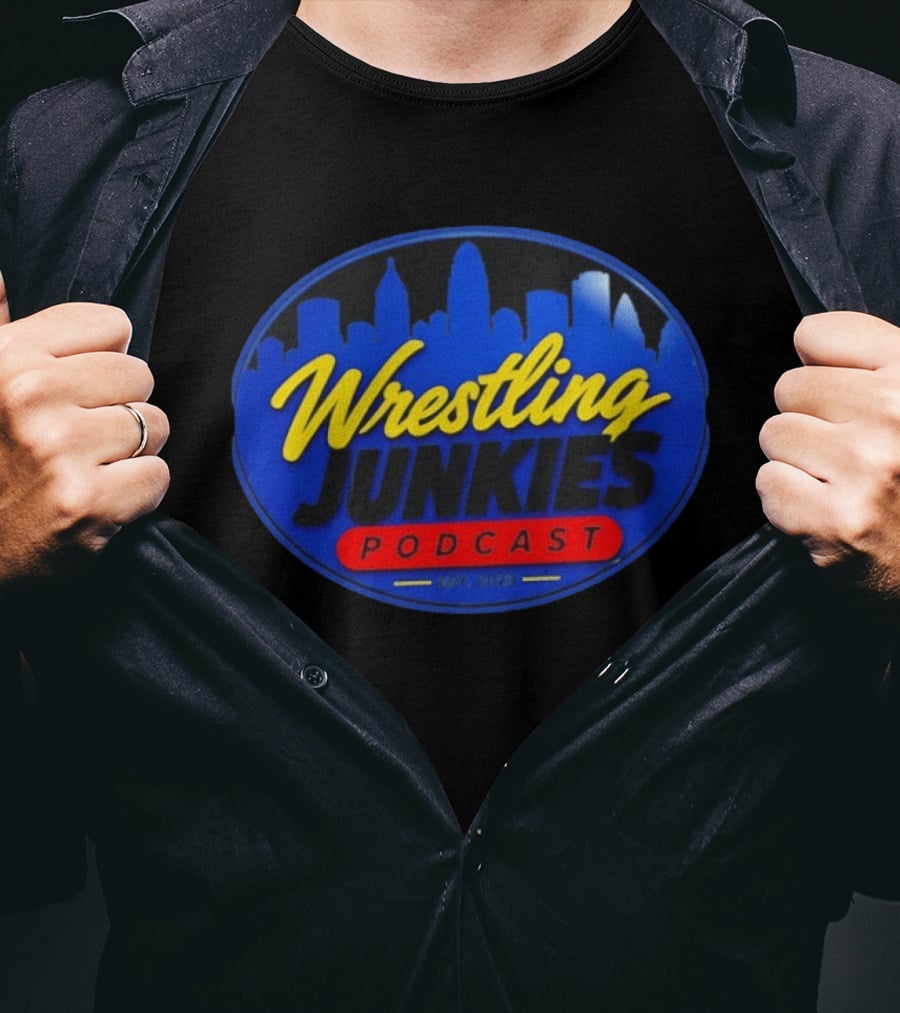 Wrestling Junkies Podcast Est 2023 Skyline T-Shirt