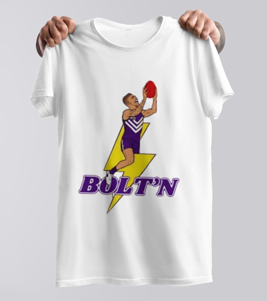 Bolt'n High Flying Australian Football Player AFL Footy T-Shirt