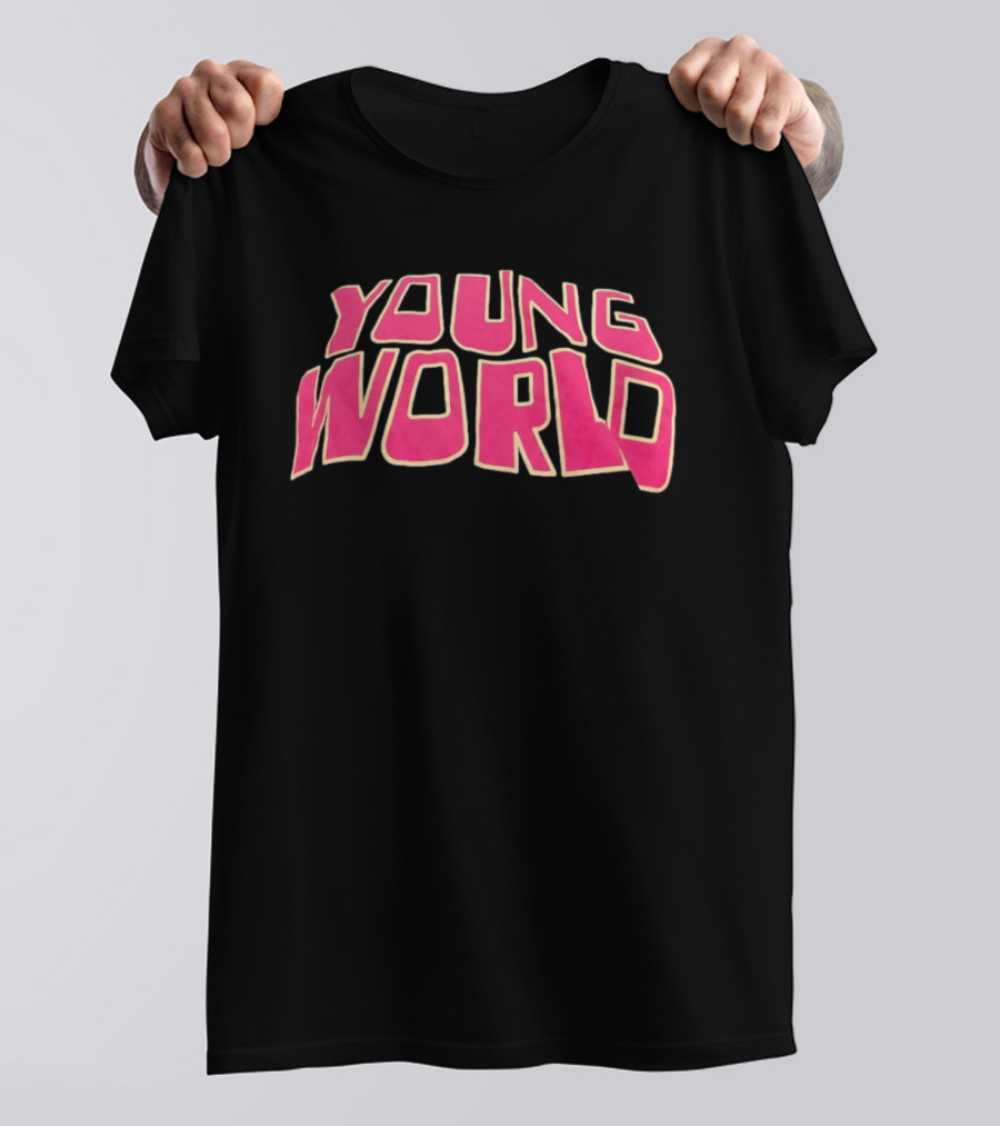 Young World Streetwear Pink Bold Text Fashion T-Shirt