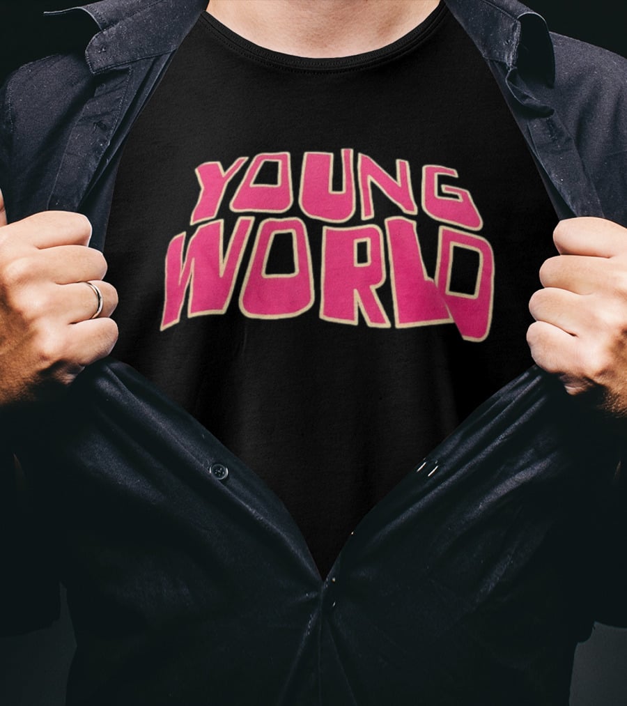 Young World Streetwear Pink Bold Text Fashion T-Shirt