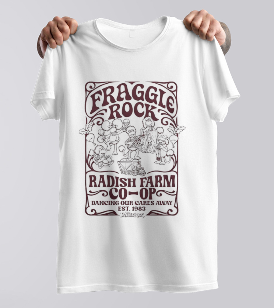 Fraggle Rock Radish Farm Co Op Dancing Our Cares Away Est 1983 T-Shirt