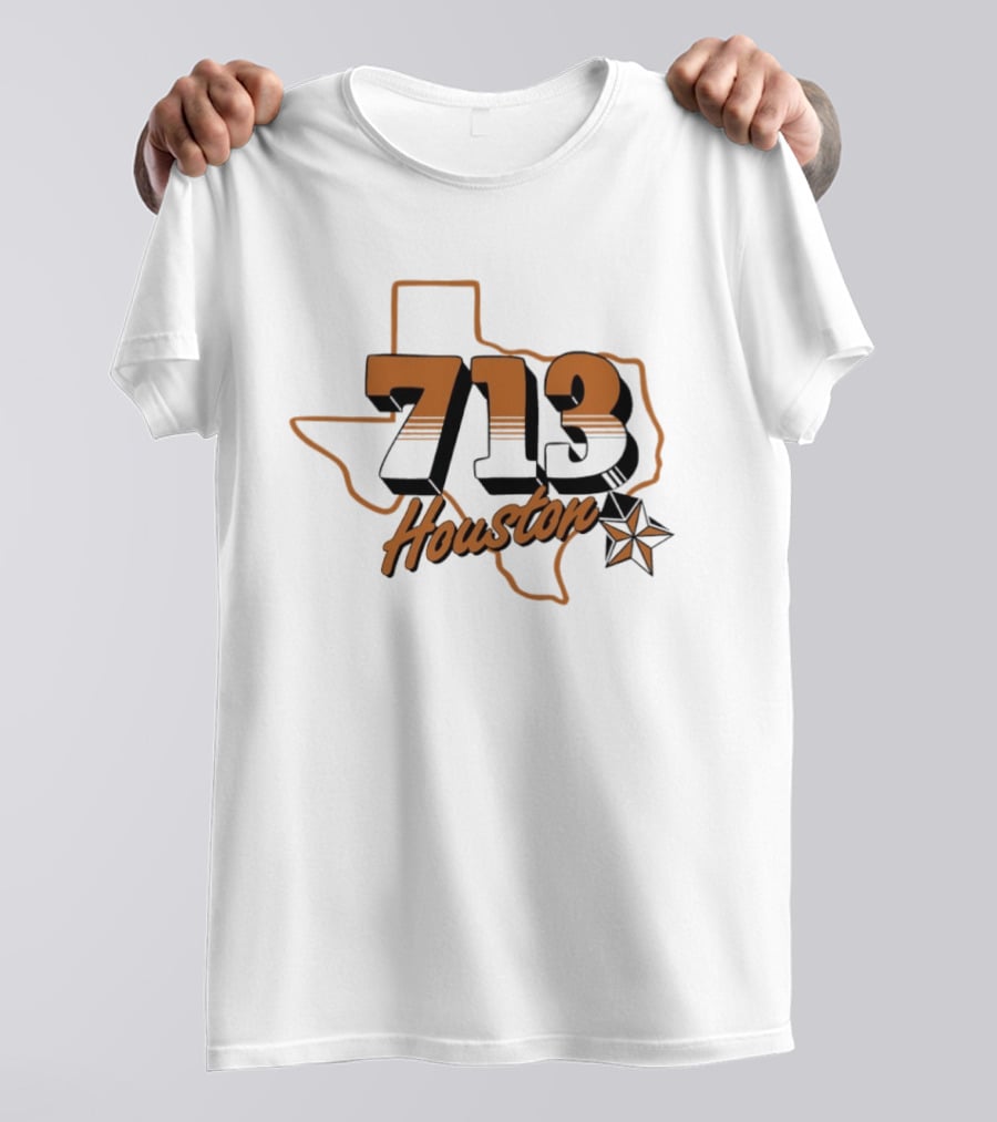 Houston 713 Texas Map Lone Star T-Shirt