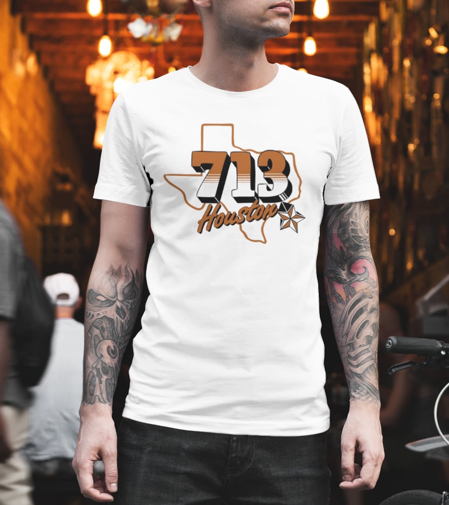 Houston 713 Texas Map Lone Star T-Shirt