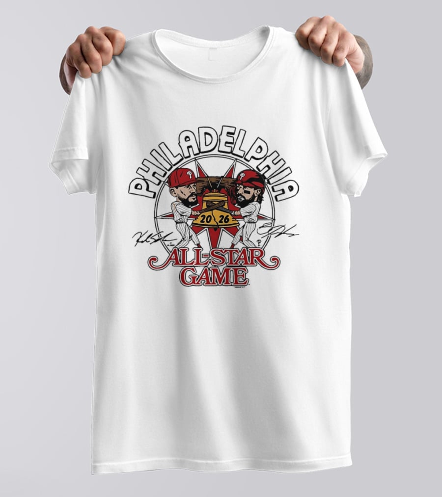 Philadelphia Phillies 2026 All Star Game Baseball Players Bell Fan T-Shirt