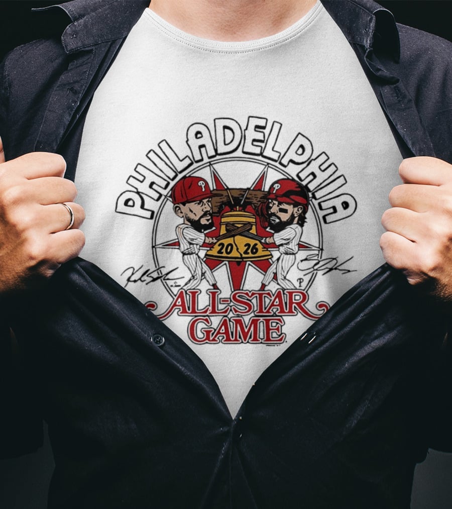 Philadelphia Phillies 2026 All Star Game Baseball Players Bell Fan T-Shirt