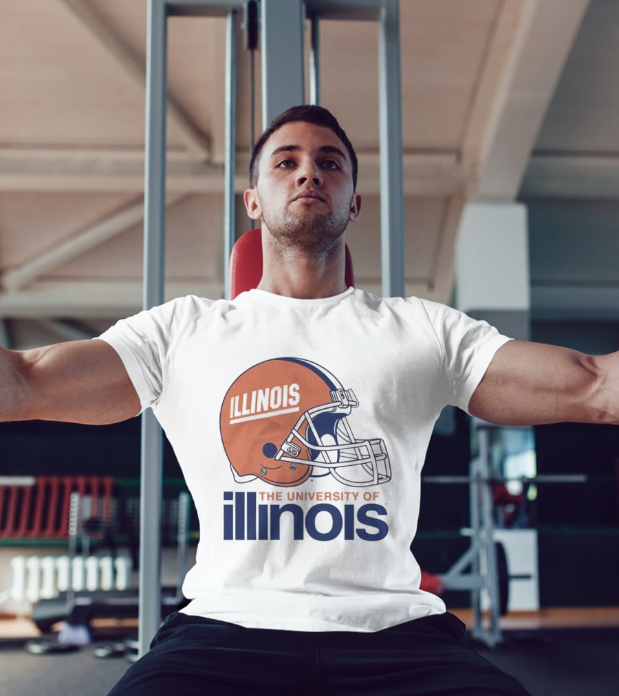 Illinois Football Helmet University Of Illinois Team Spirit T-Shirt