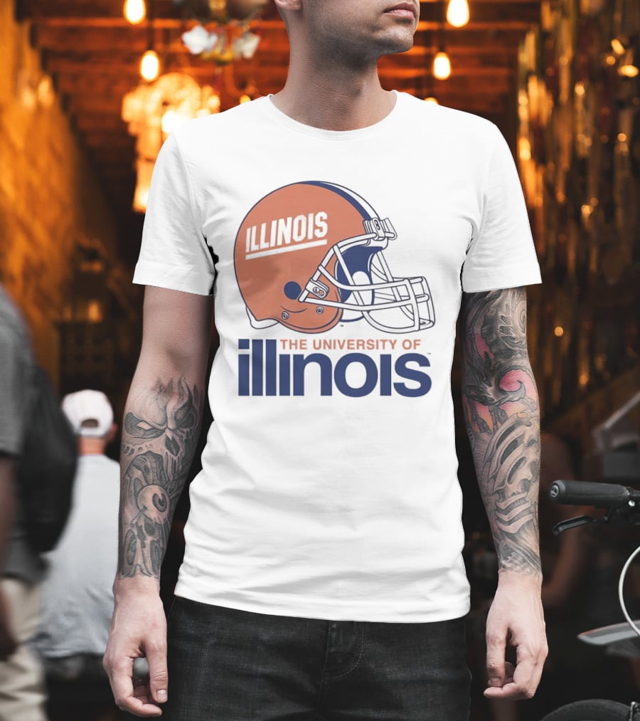 Illinois Football Helmet University Of Illinois Team Spirit T-Shirt