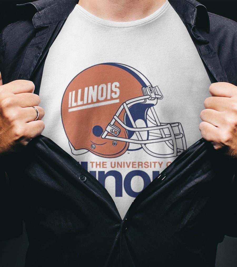 Illinois Football Helmet University Of Illinois Team Spirit T-Shirt