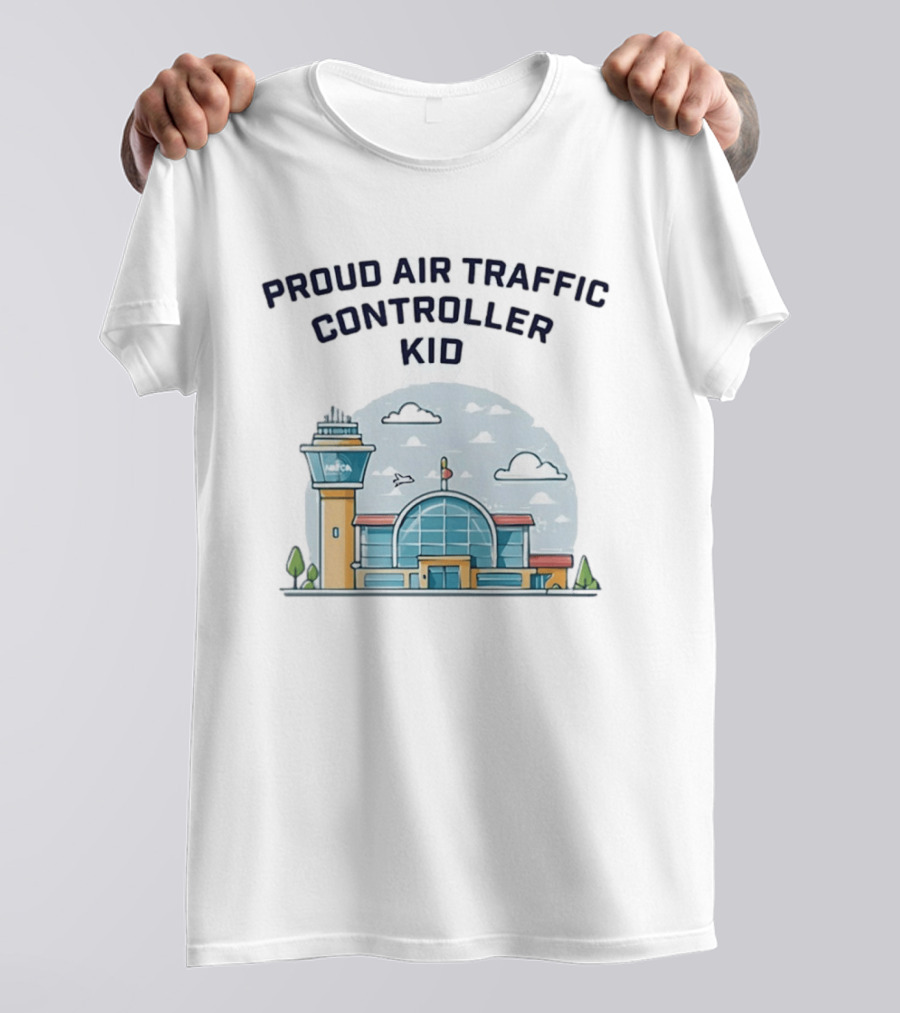 Proud Air Traffic Controller Kid With Tower And Airport T-Shirt