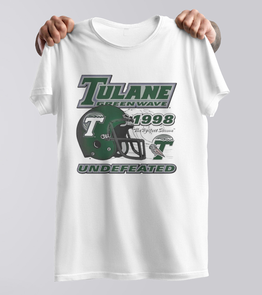 Tulane Green Wave 1998 Undefeated Perfect Season Helmet Pelican T-Shirt