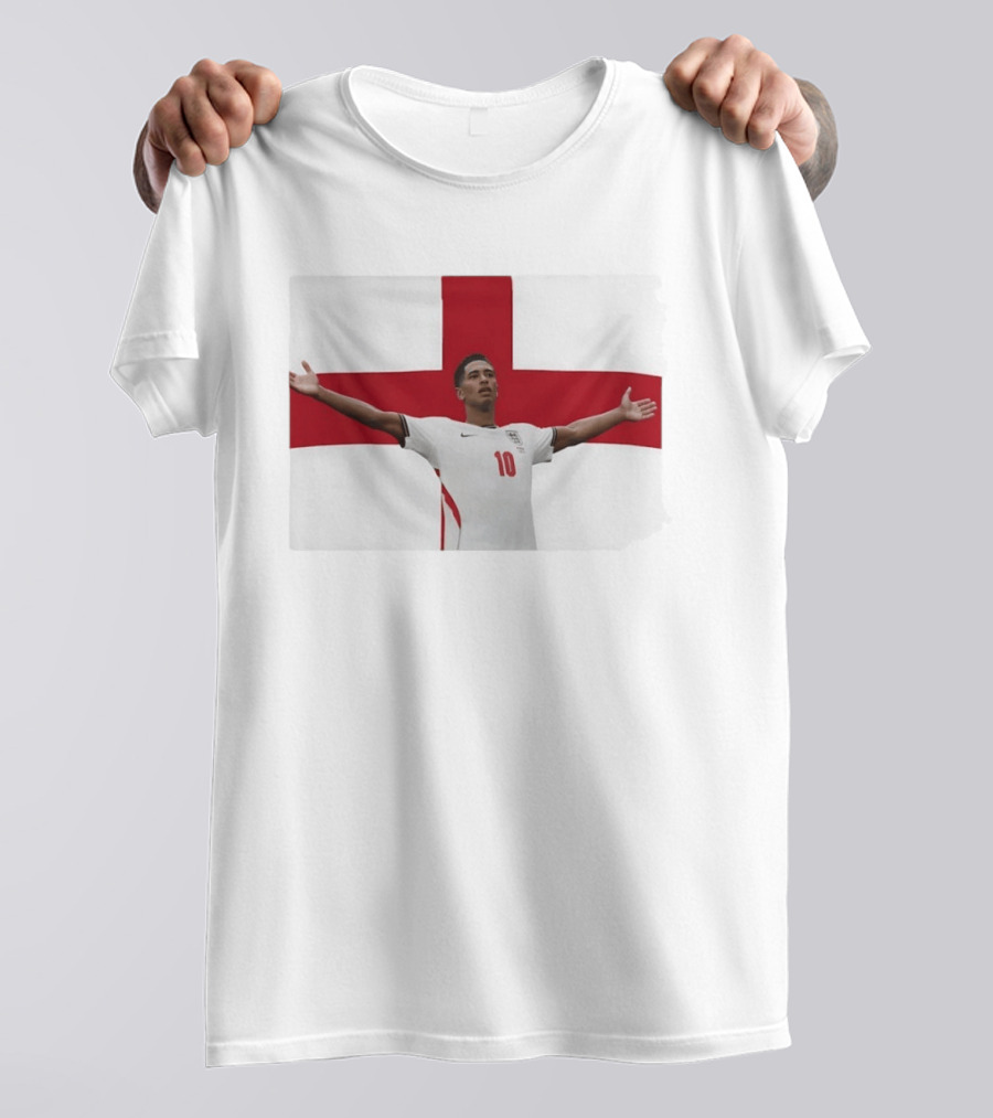Jude Bellingham England Number 10 St George's Cross Flag T-Shirt