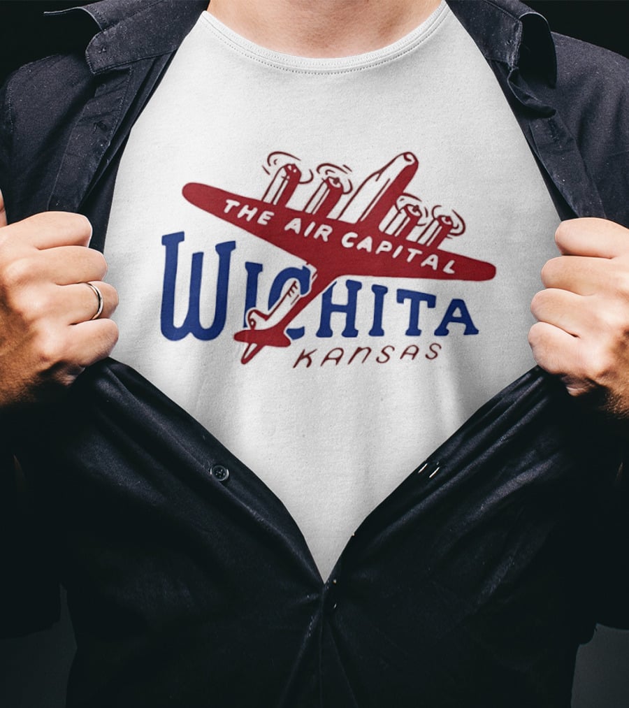 Wichita Kansas The Air Capital Airplane Retro Aviation T-Shirt