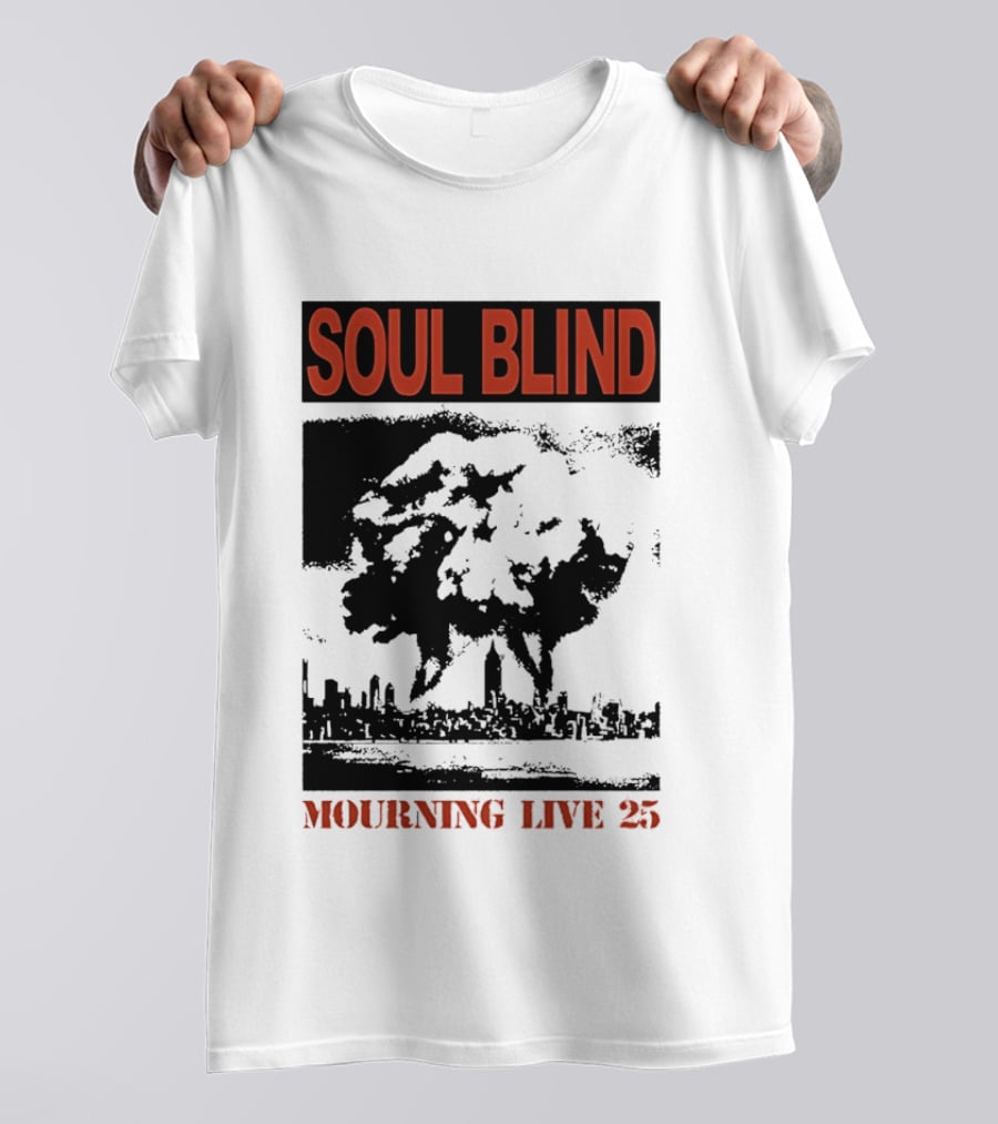 Soul Blind Mourning Live 25 Mushroom Cloud Explosion Over City Skyline T-Shirt