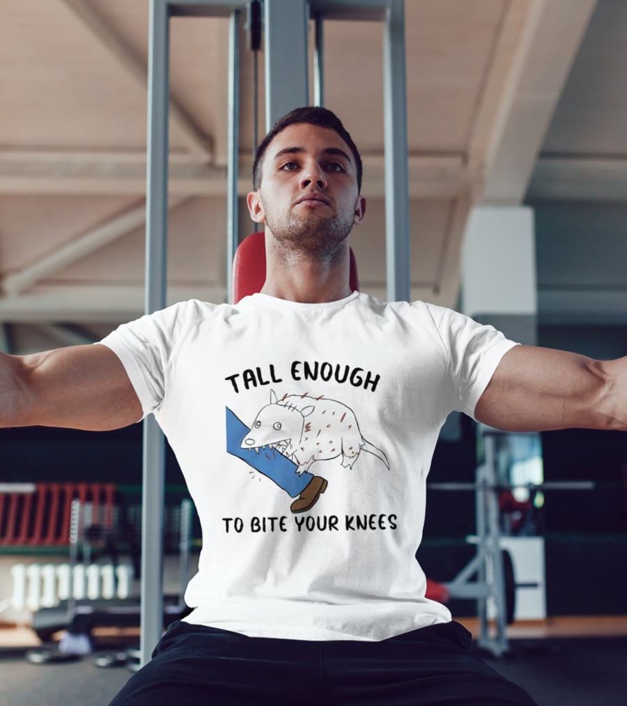 Tall Enough To Bite Your Knees Opossum Joke Featuring Animal Bite T-Shirt