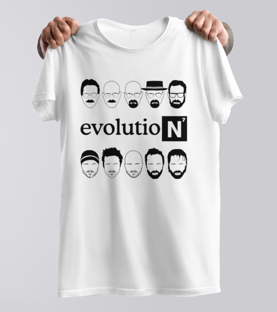 Evolution Walter White Jesse Pinkman Breaking Bad Faces T-Shirt
