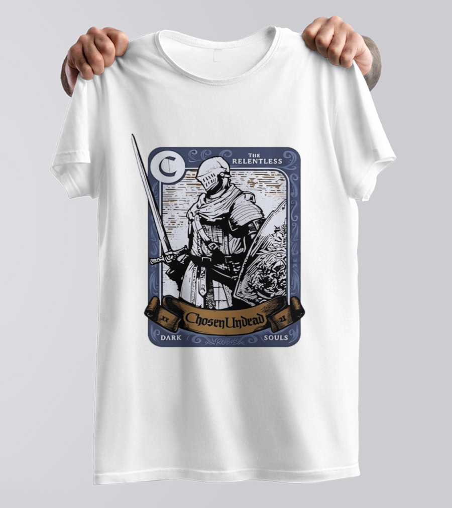 Chosen Undead The Relentless Dark Souls Knight Trading Card T-Shirt