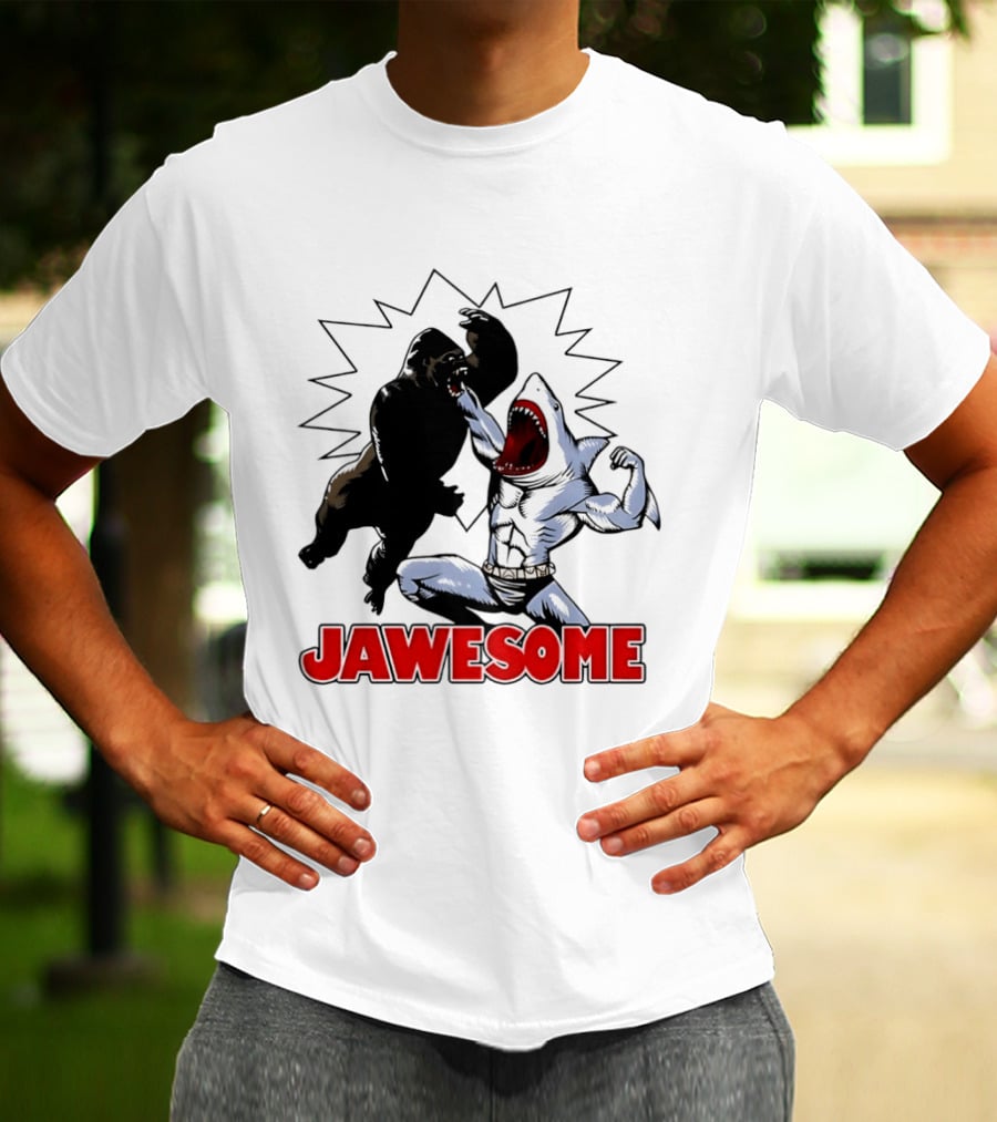 Jawesome Gorilla Vs Shark Battle Showdown T-Shirt