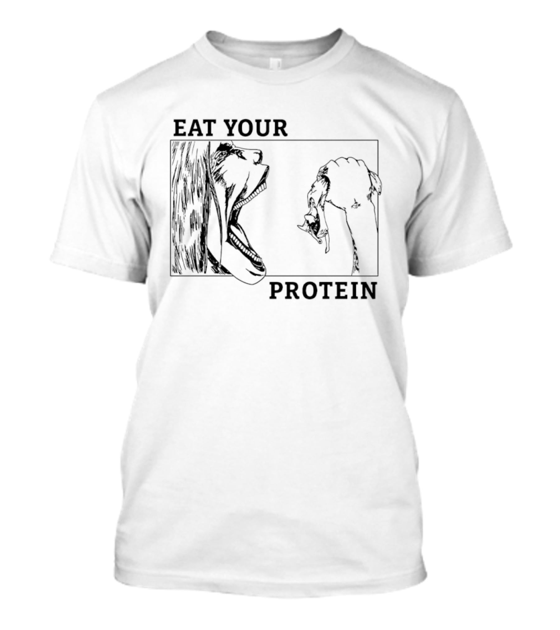 Eren Yeager Eat Your Protein Attack On Titan Fitness Motivation T-Shirt