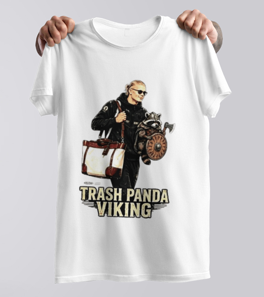 Trash Panda Viking Erling Haaland Football Norway Fans T-Shirt