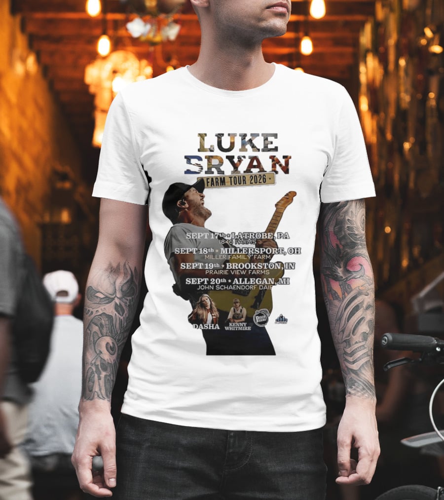 Luke Bryan Farm Tour 2026 Latrobe Millersport Brookston Allegan Dasha Kenny Whitmire T-Shirt