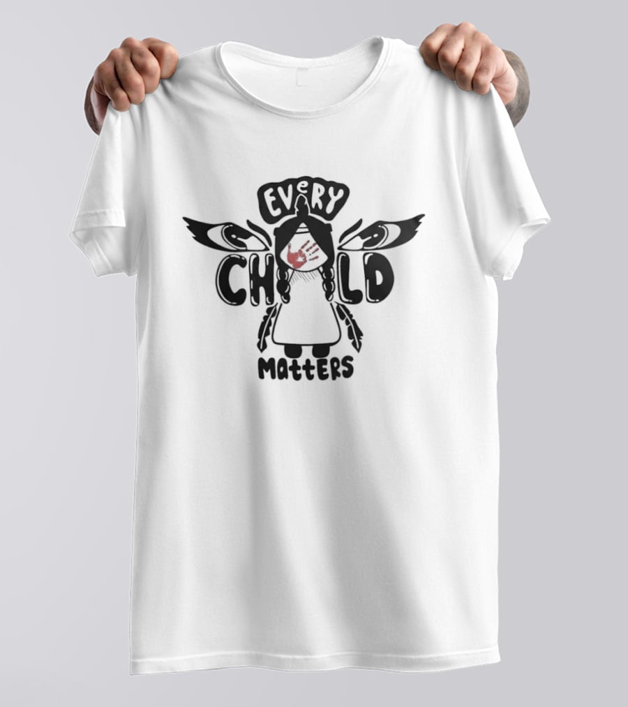 Every Child Matters Indigenous Awareness Red Handprint Wings T-Shirt