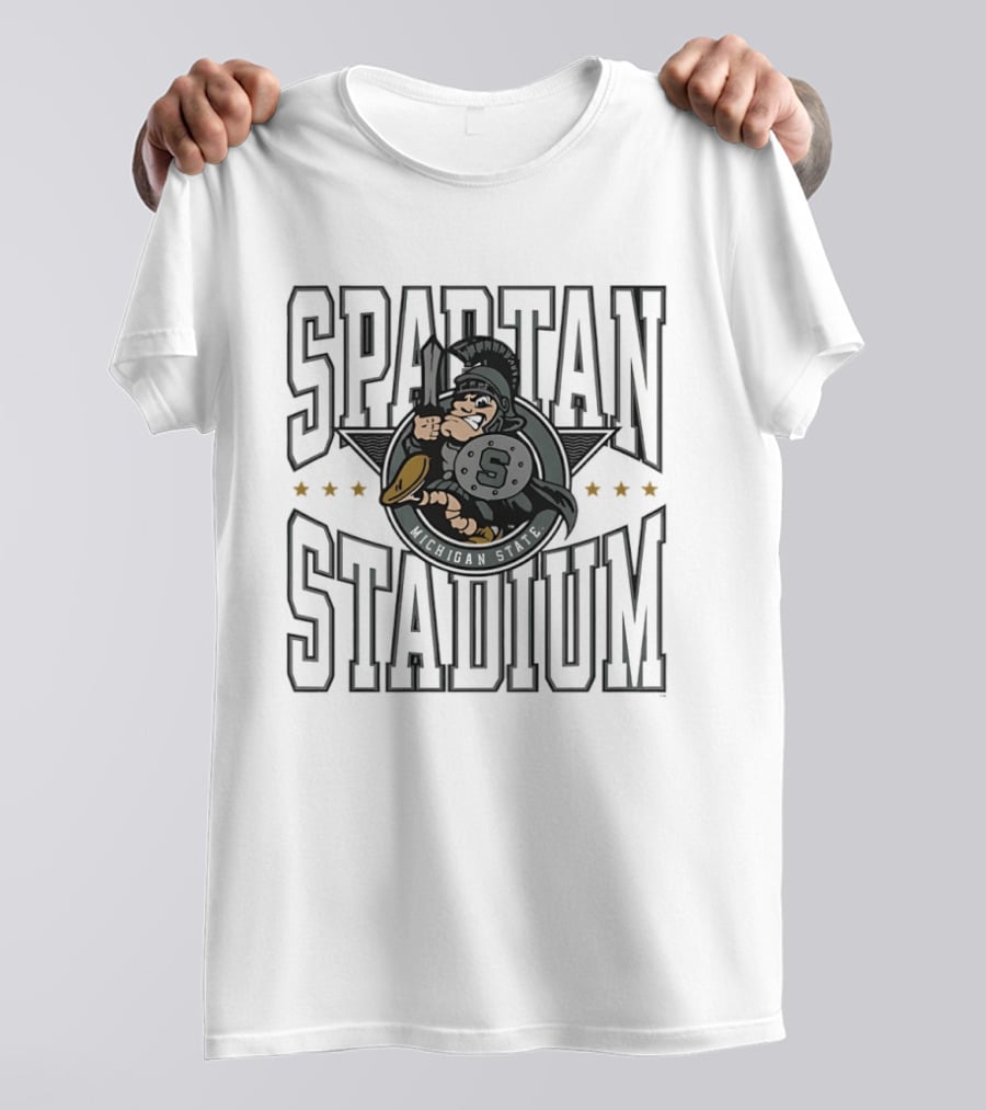 Michigan State Spartan Stadium Vintage Mascot Football Fans T-Shirt