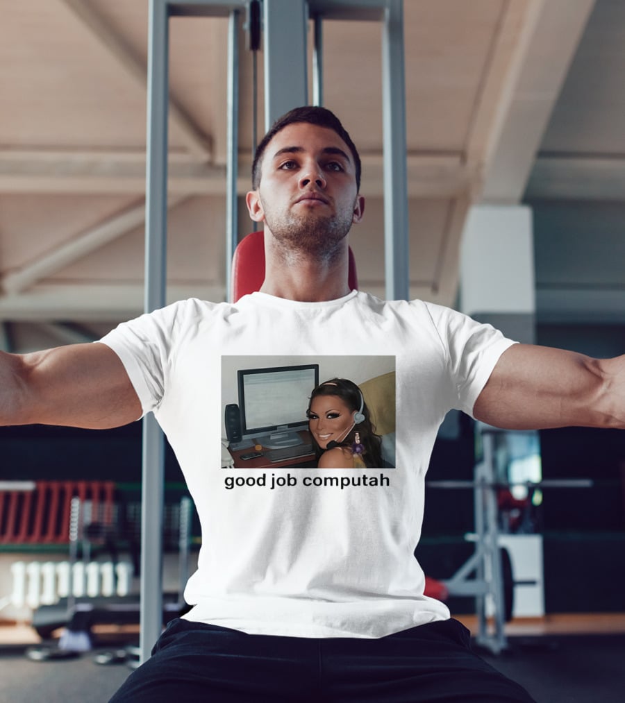 Good Job Computah Meme Headset Woman Internet Culture T-Shirt