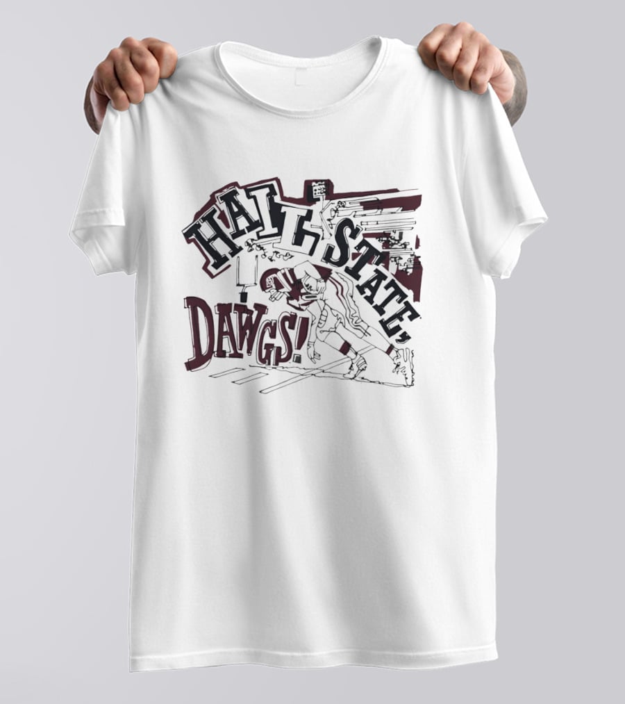 Hail State Dawgs Mississippi State Football Action Player T-Shirt