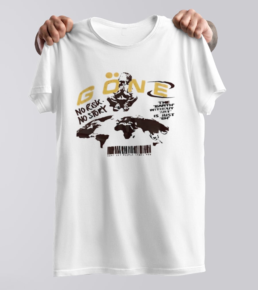 Gone No Risk No Story World Map Adventure T-Shirt
