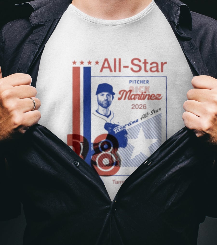 Nick Martinez 2026 All Star Pitcher Tampa Bay Baseball T-Shirt