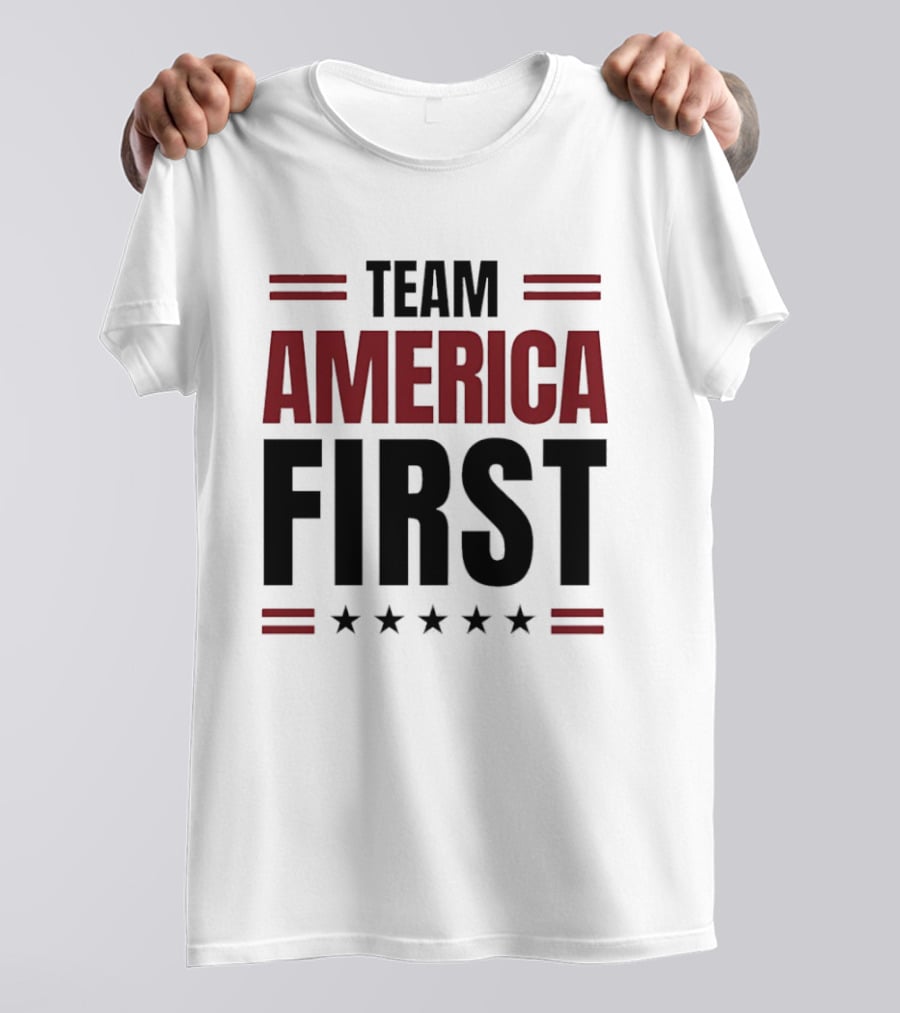 Team America First Patriotic USA Stars Stripes T-Shirt