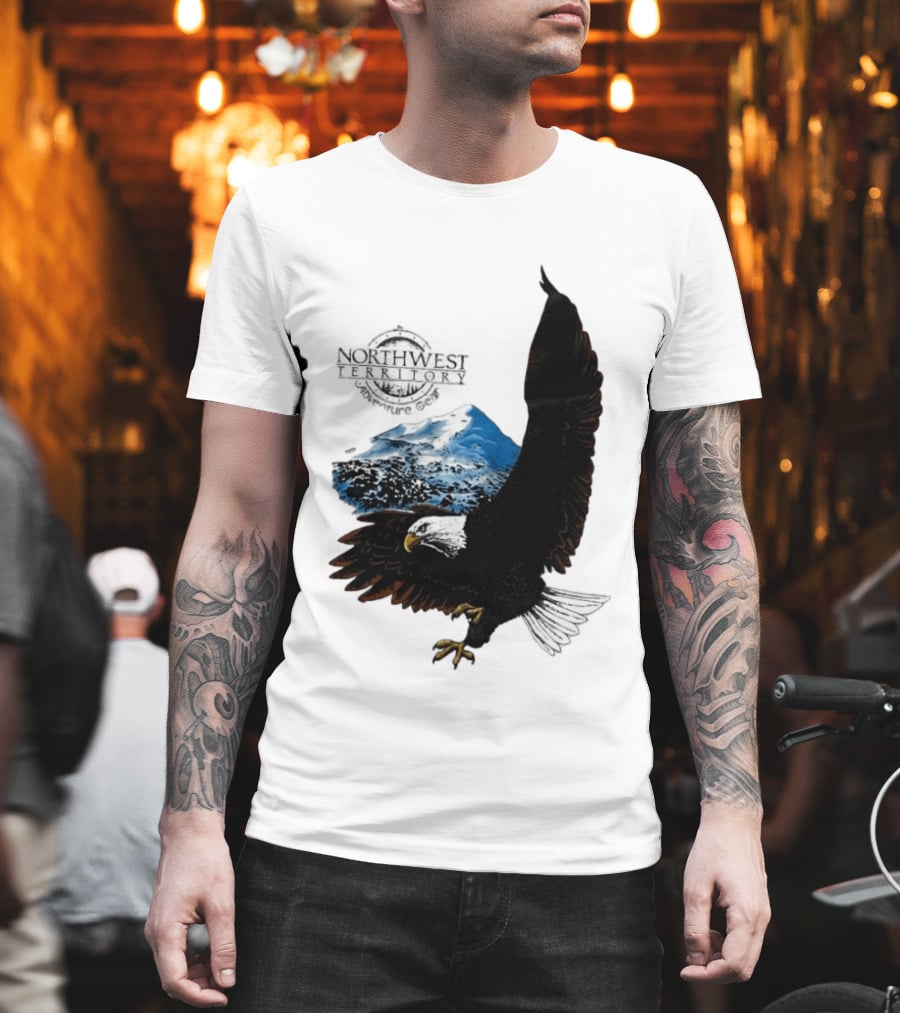 Northwest Territory Adventure Eagle Majestic Mountain Scene T-Shirt