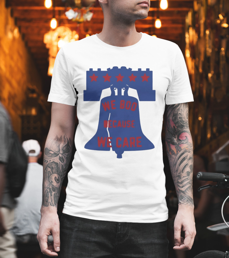 Phillies Liberty Bell We Boo Because We Care Stars Red Blue T-Shirt