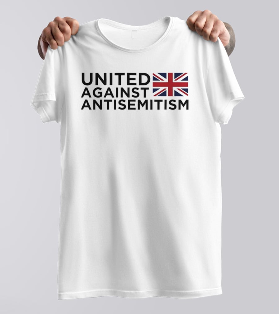 United Against Antisemitism UK Flag Anti Hate T-Shirt