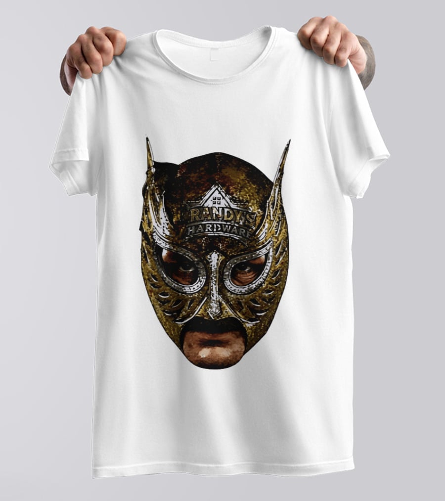 Randy's Hardware Luchador Mask Metallic Gold T-Shirt