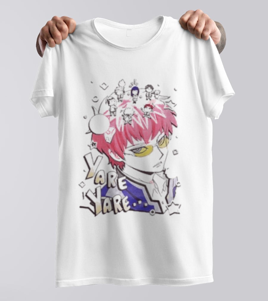 Yare Yare Saiki Kusuo The Disastrous Life Of Saiki K Anime Character Pink Hair Psykickers T-Shirt