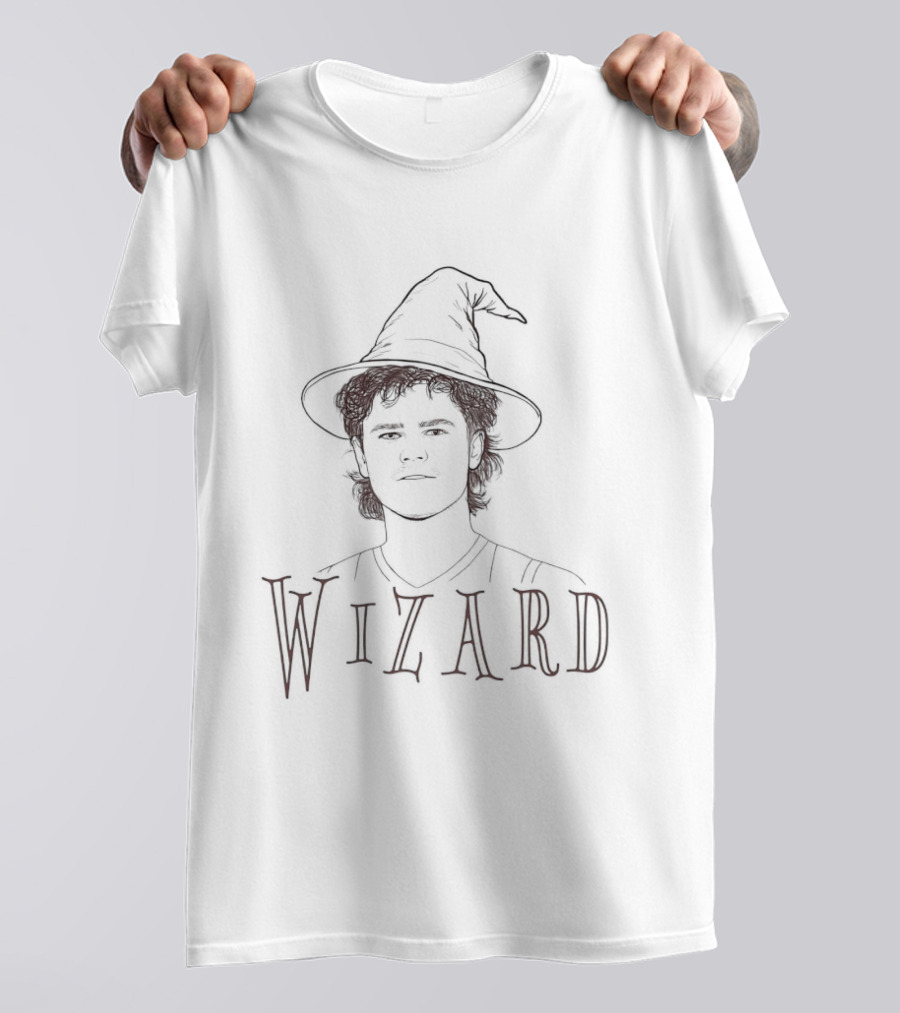 Wizard Mustache Man Wearing Hat Sketch T-Shirt