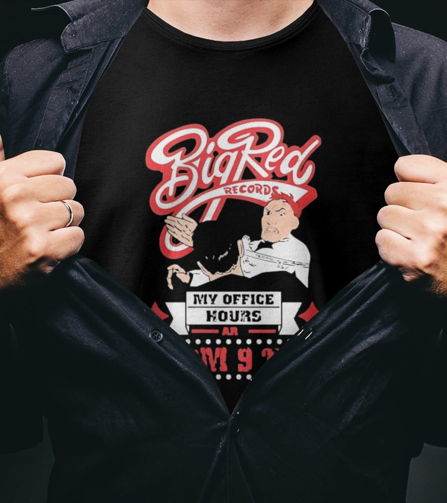 Big Red Records My Office Hours Are From 9 To 5 Retro Comic T-Shirt