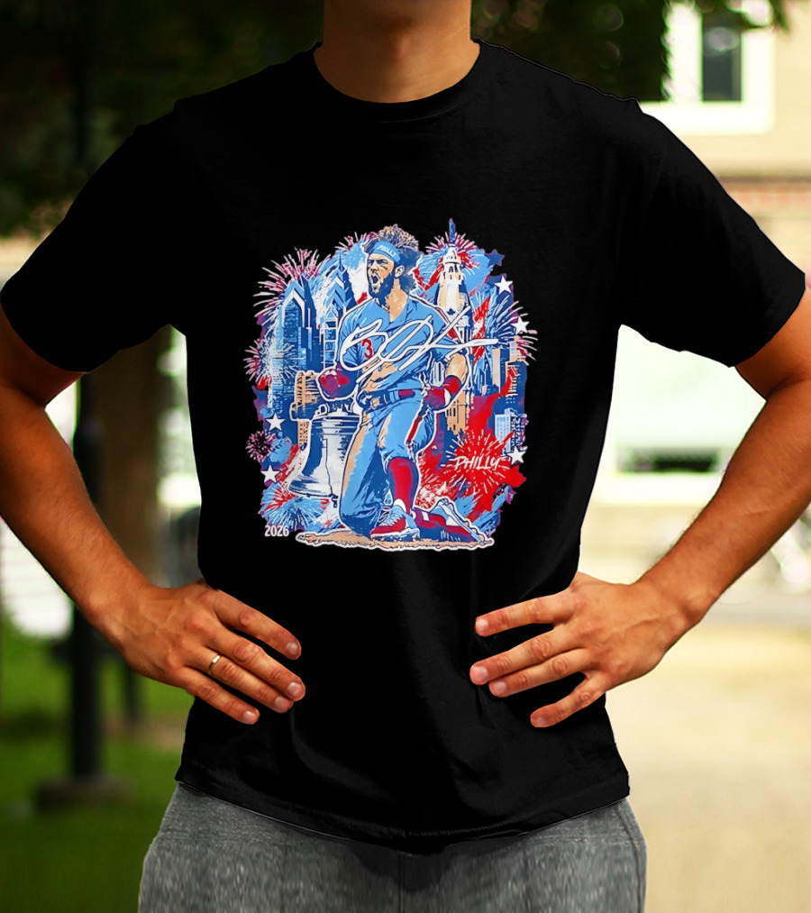 Bryce Harper Philly 2026 Liberty Bell Fireworks Celebration T-Shirt