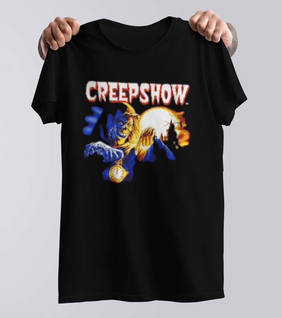 Creepshow Skeleton Holding Pocket With Horror Movie T-Shirt