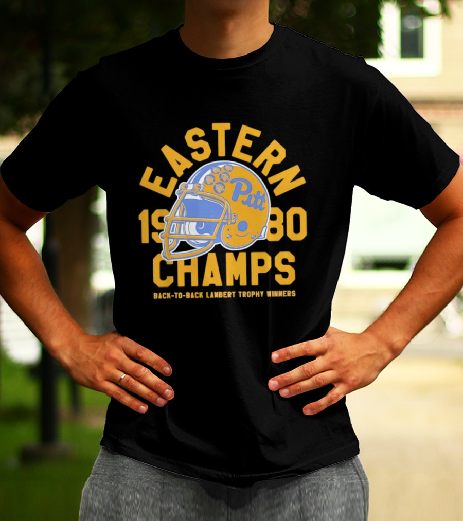Eastern 1980 Champs Pitt Back To Back Lambert Trophy Winners Football Helmet T-Shirt