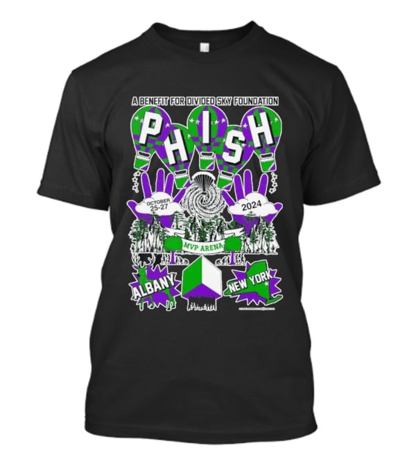 Phish MVP Arena Albany New York October 25 27 2024 Divided Sky Foundation Benefit T-Shirt
