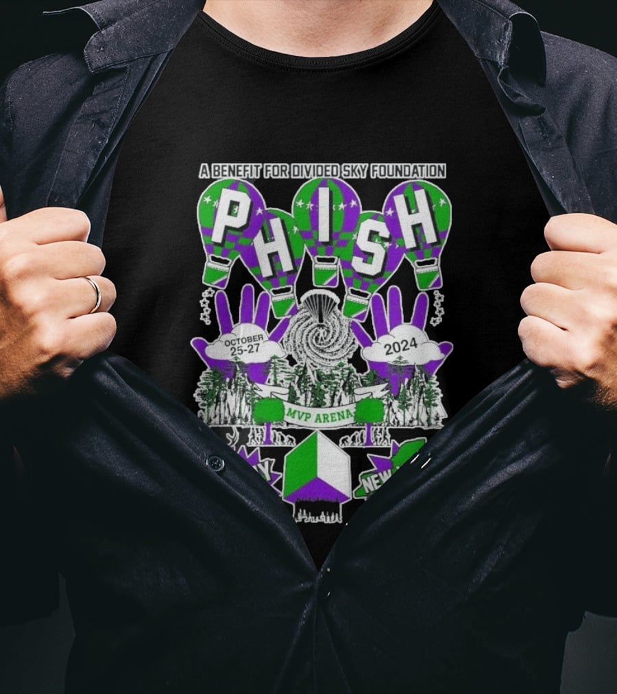 Phish MVP Arena Albany New York October 25 27 2024 Divided Sky Foundation Benefit T-Shirt