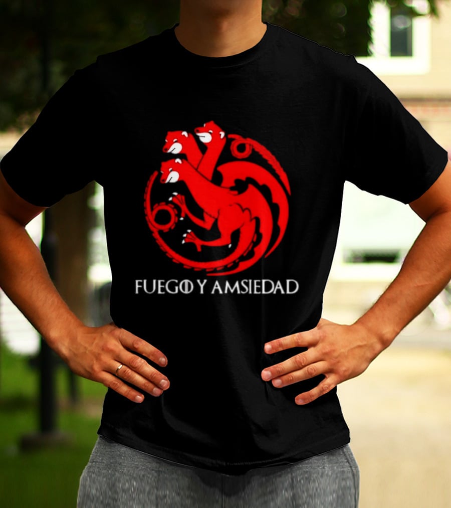 Fuego Y Ansiedad Game Of Thrones House Of The Dragon Three Headed Dragon T-Shirt