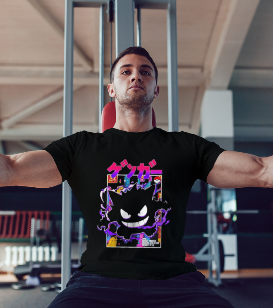 Gengar Ghost Poison Pokémon Pokedex Entry Kanji Manga T-Shirt
