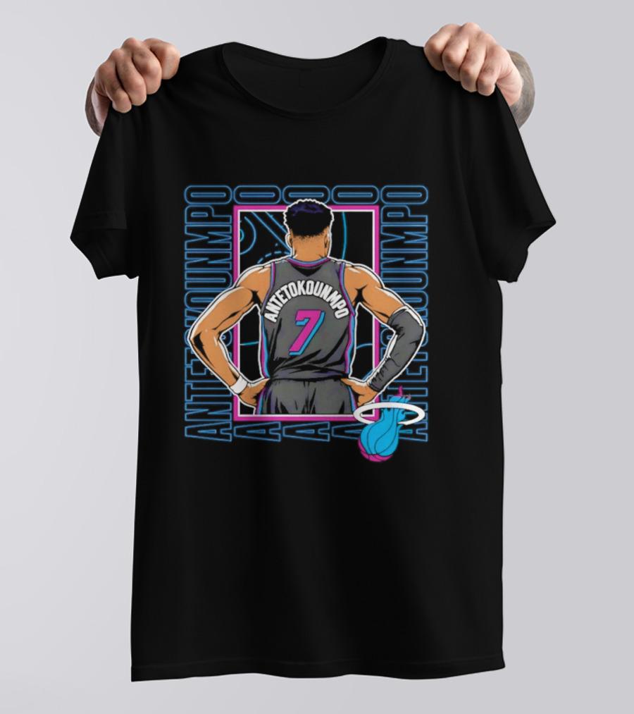 Antetokounmpo Miami Heat Vice Heat 7 Basketball T-Shirt