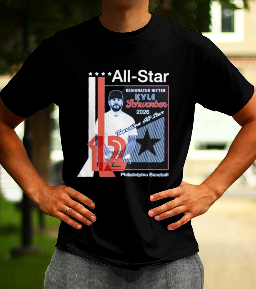 Philadelphia Baseball Designated Hitter Kyle Schwarber 2026 Four Time All Star No 12 T-Shirt