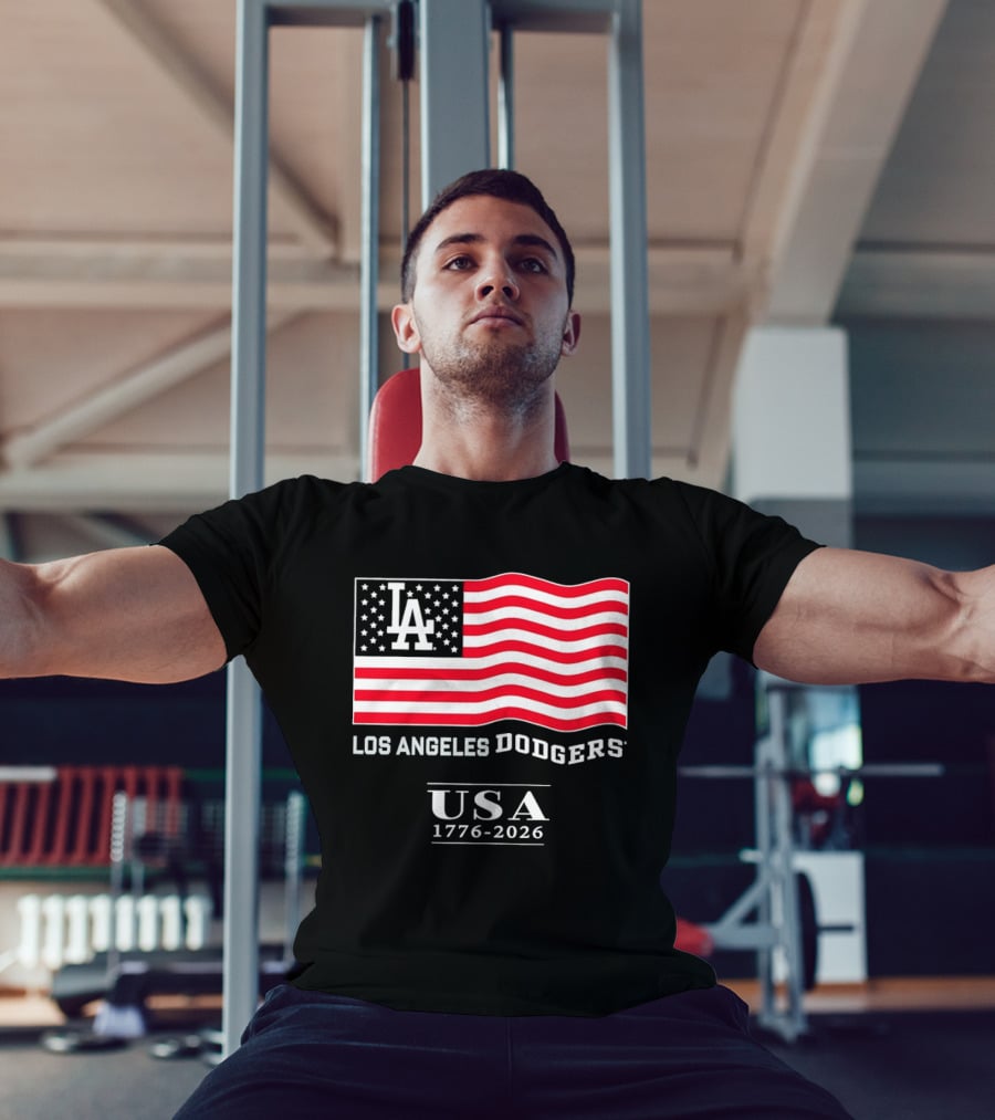 Los Angeles Dodgers USA Flag 1776 2026 T-Shirt