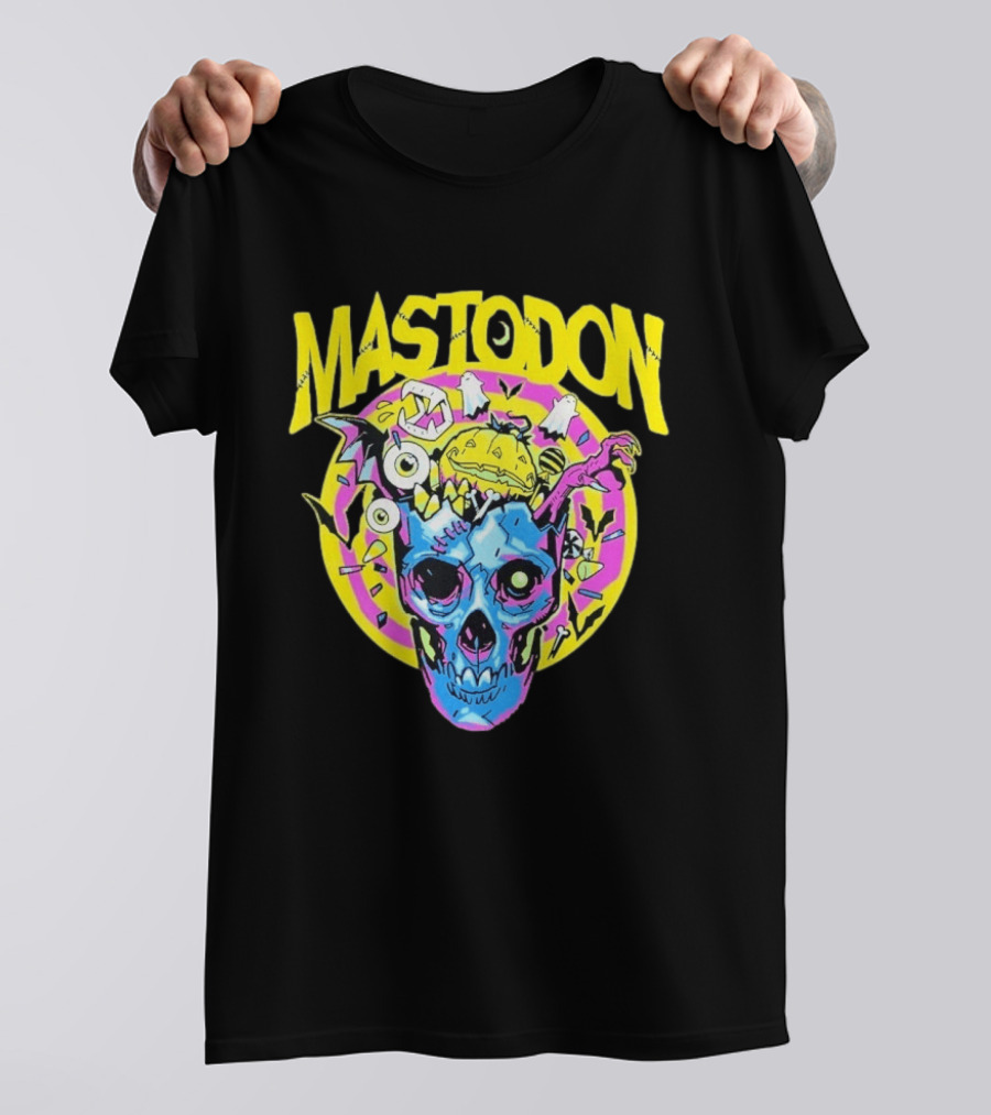 Mastodon Samhain Splosion Skull Halloween Pumpkin Bat Horn Eyeball Explosion T-Shirt